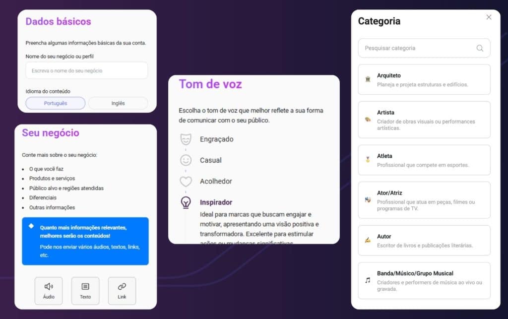 Aprendemos sobre você A Genna entende sua marca e aprende mais sobre seu negócio a cada post criado. Sua identidade é impressa em cada conteúdo produzido. Conteúdos rápidos, sim. Genéricos, jamais!