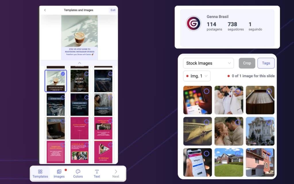 Content that engages We create incredible content with your visual identity (colors, logos, fonts and much more). Your content is scheduled and posted automatically on your Instagram. We leverage the leading artificial intelligence, consistently updated to align with Instagram's algorithm.